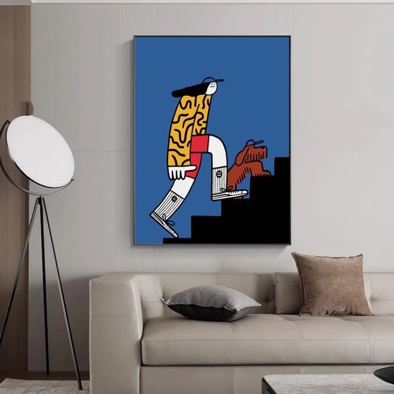 New Cartoon Characters Modern Decorative Painting Children's Bedroom Hanging Painting Mural Soft Living Room