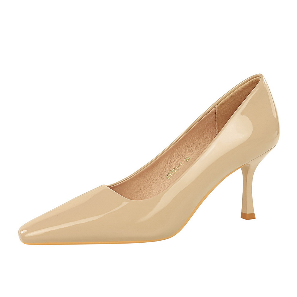 321 European And American Style Fashion Patent Leather Shiny Party High Heels Women Elegant Simple Thin Heel Small_vogvips.com