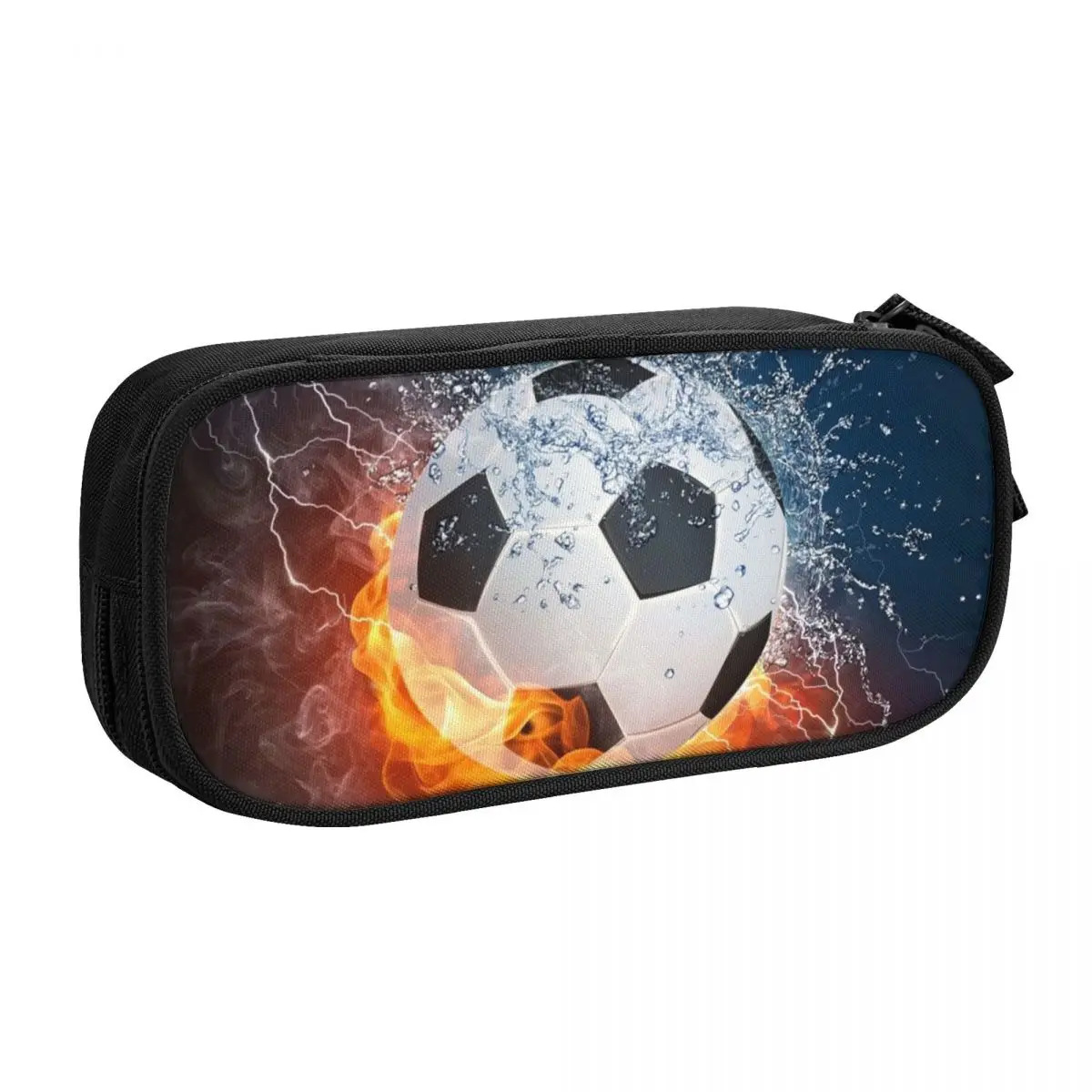 Fábrica fuente de bolsas de bolsillo de fútbol de una sola capa de poliéster caja de lápiz cuadrada de gran capacidad de bolsas de papel de estudiantes de baloncesto