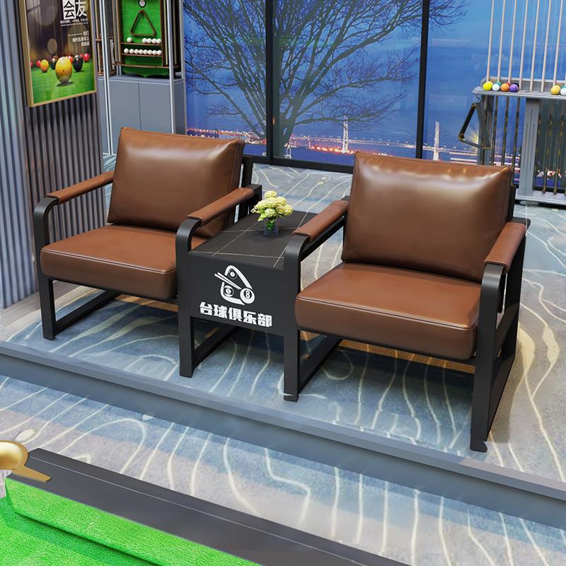 Conjunto de sofá y mesa para sala de billar, sillas de visualización integradas, sillas de descanso sencillas para sala de billar, sofá para ver partidos, sillas de visualización para sala de billar.