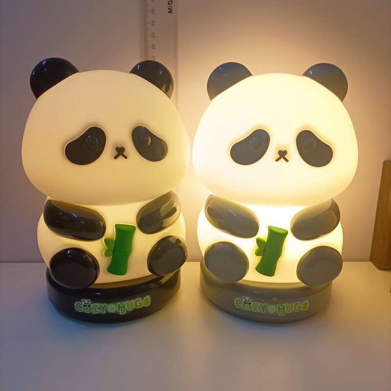 New Bedside Table Lamp with a High-End Feel, Panda Series Plug-In Night Light with Button Switch and USB Charging Lighting