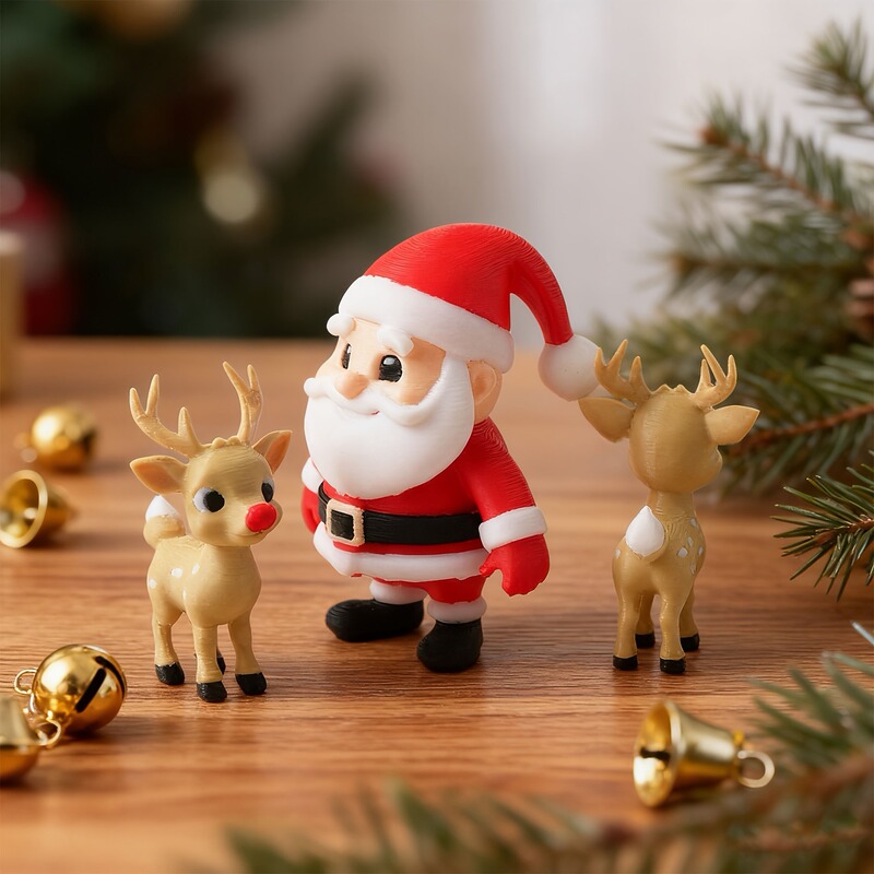 Cross-Border Christmas 3D Printed Santa Claus Elk Stereo Ornaments Christmas Tree Handmade Creative Decoration Gifts Cross-Border Christmas 3D Printed Santa Claus Elk Stereo Ornaments Christmas Tree Handmade Creative Decoration Gifts