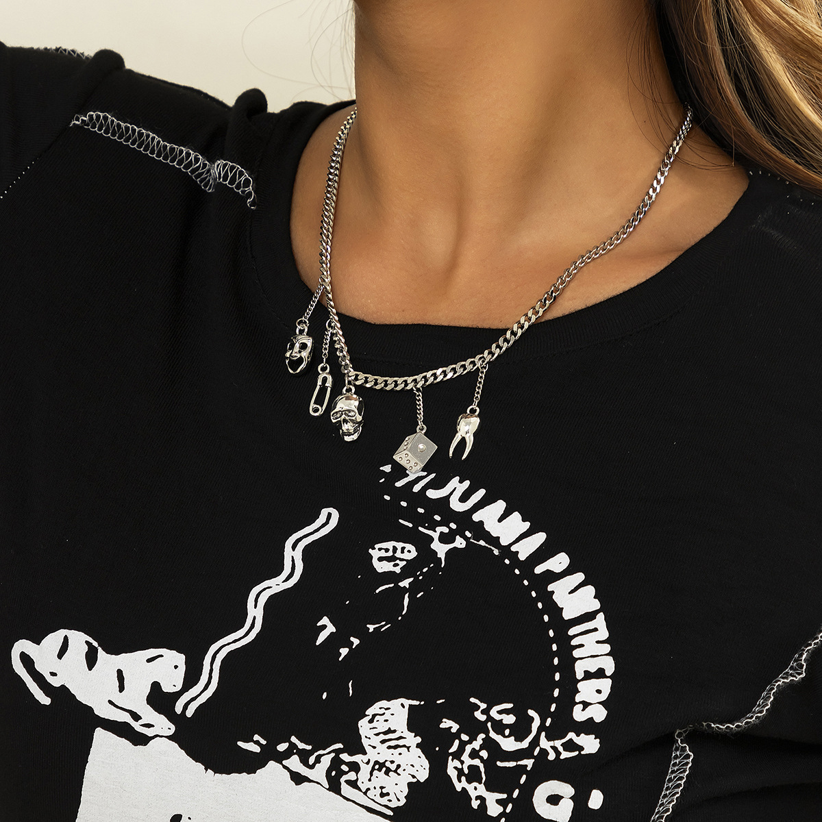 Punk Grappig Gezicht Schedel Koppel Ketting Zoete Coole Mix Kubus Hip Hop Hanger_voghion.com