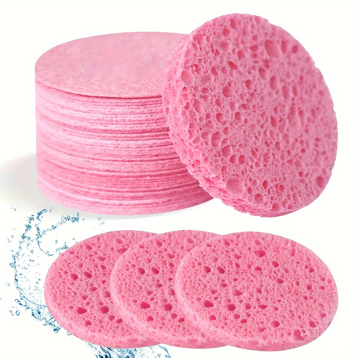 Transfronterizos dedicados a lavar la cara de pulpa de madera, polvo de compresión redondo, limpieza, lavado facial, desmaquillaje, esponja de pulpa de madera degradable.
