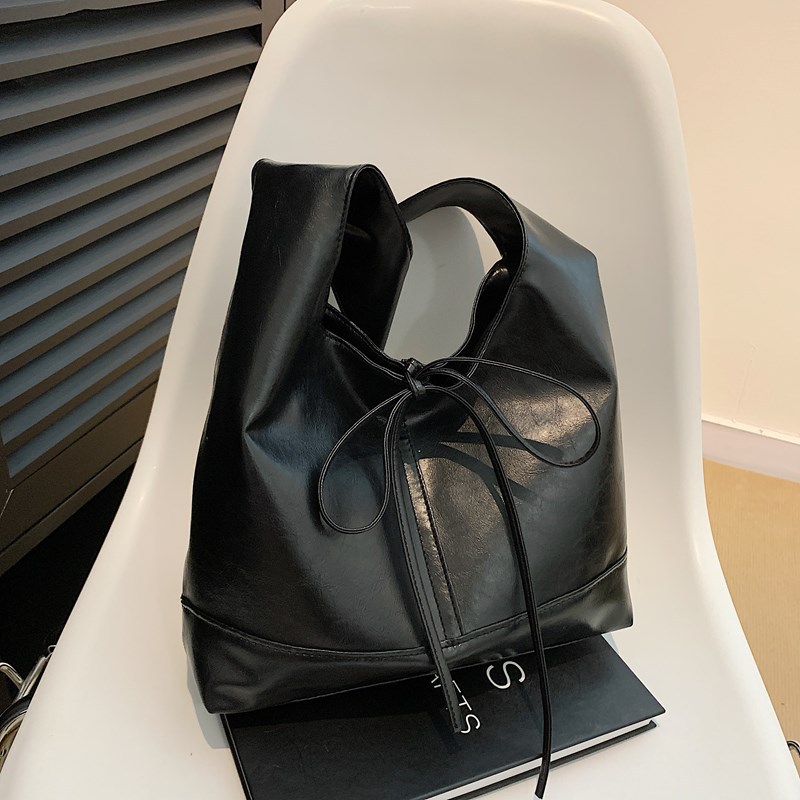 2024 otoño nuevo color sólido popular bolsas de brazo retro empalme bolsas de hombro cordón bolsas de mano bolsas de compras