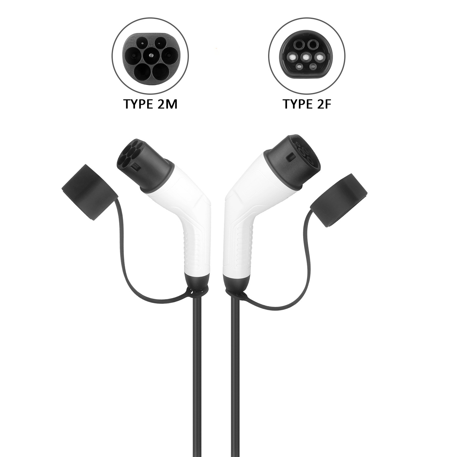 亚马逊Type2欧标双头枪新能源汽车便携式充电枪智能充智能快充