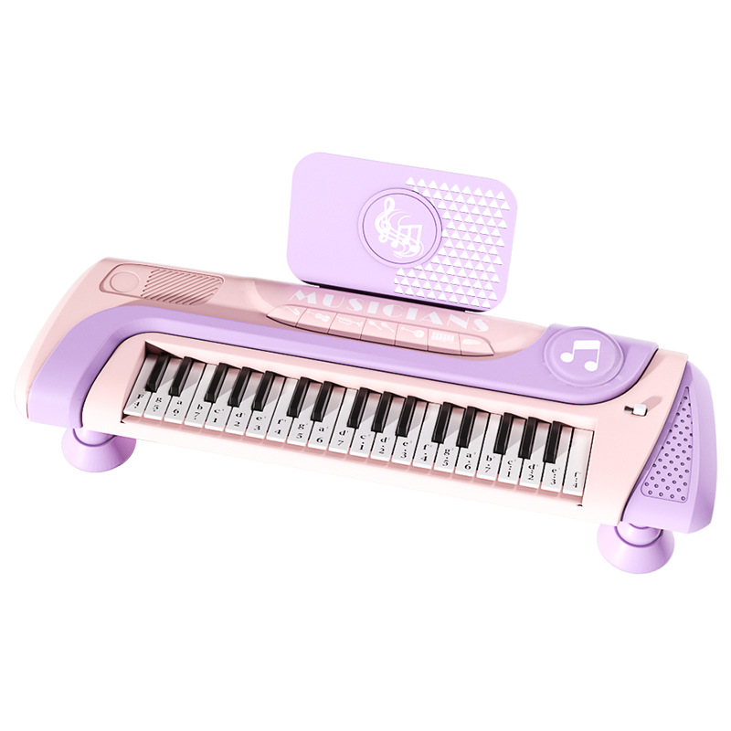 어린이 초보자 재생 가능한 전자 피아노 소녀의 장난감 37 키 작은 피아노 다기능 2  3 세 어린이 생일