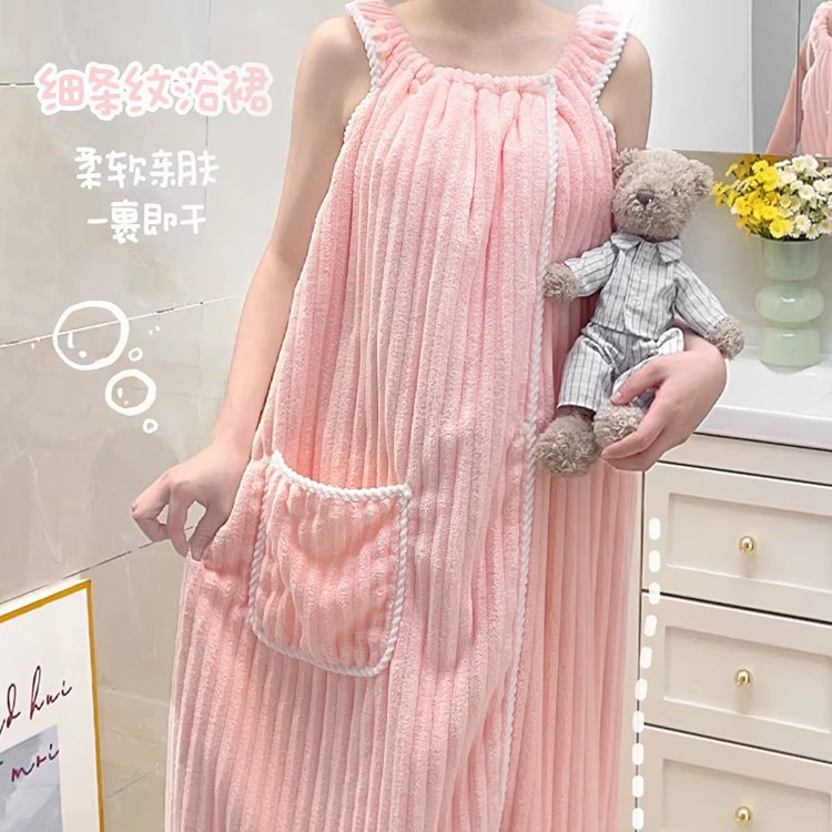 Банные полотенца женский жилет стиль халат взрослые могут носить абсорбируемые быстро сухие юбки для ванной обертывания 2024 новые не хлопчатобумажные