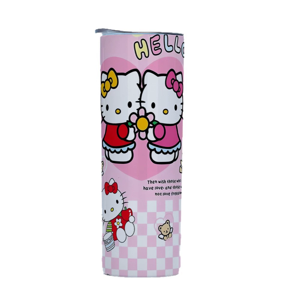 [跨境20oz不锈钢直身 hello kitty 直杯 tumbler 3d打印汽车杯]
