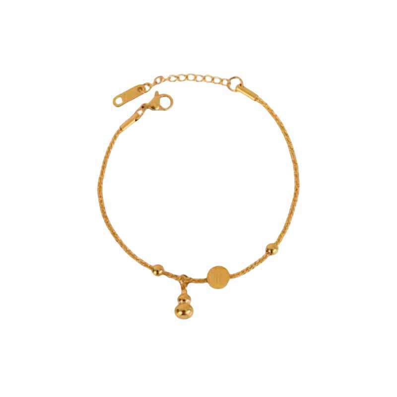 Pulsera de calabaza con carácter de bendición Tobillera para mujer 2025 nuevo estilo moderno nicho exquisito sentido de alta gama Cadena de pie acero de titanio no se desvanece