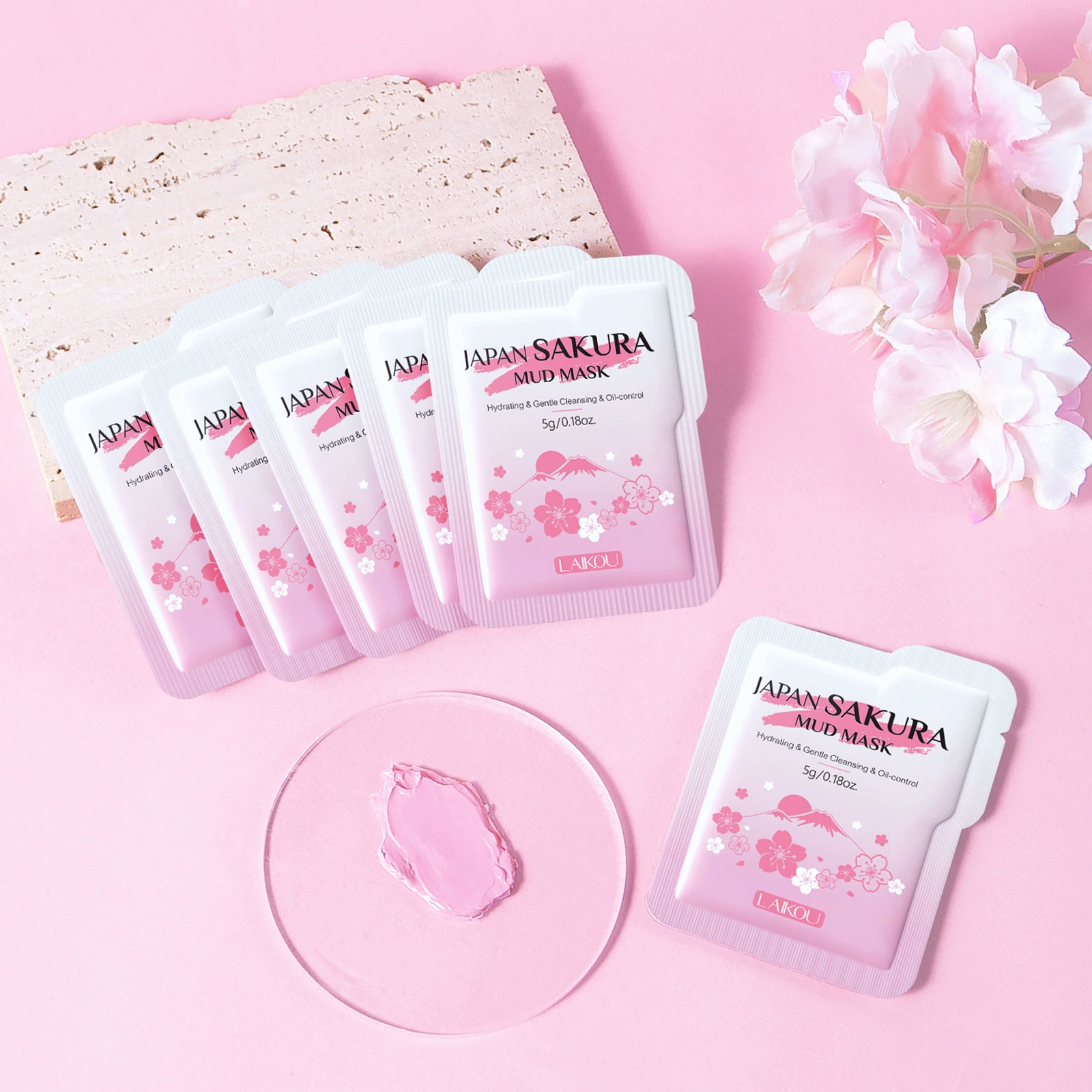 Новая маска-пленка Laiko с экстрактом вишневого цвета, 5 г, очищает поры, увлажняет и питает кожу.  Производитель из-за рубежа, в наличии.