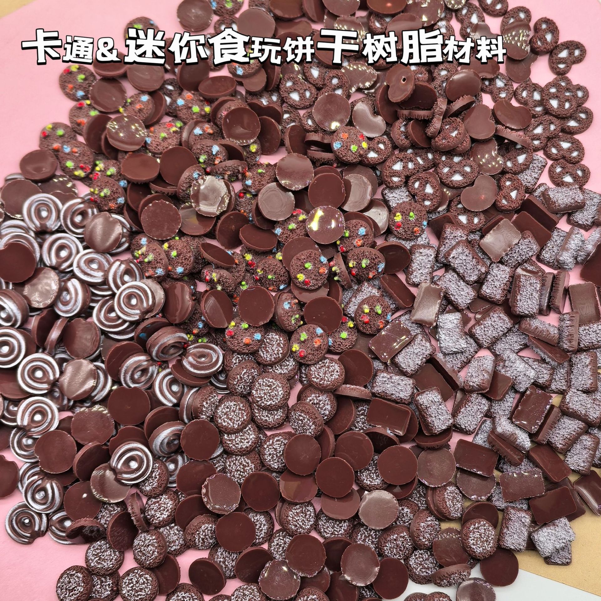 New After-Eating Series Artificial Mini Chocolate Chip Cookies Miniature Wholesale Handmade DIY Accessories Resin