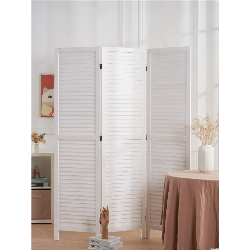 Simple Foyer Partition Solid Wood Louver Screen Art Hotel Fitting Room Cover American Style Simple Foldable Mobile