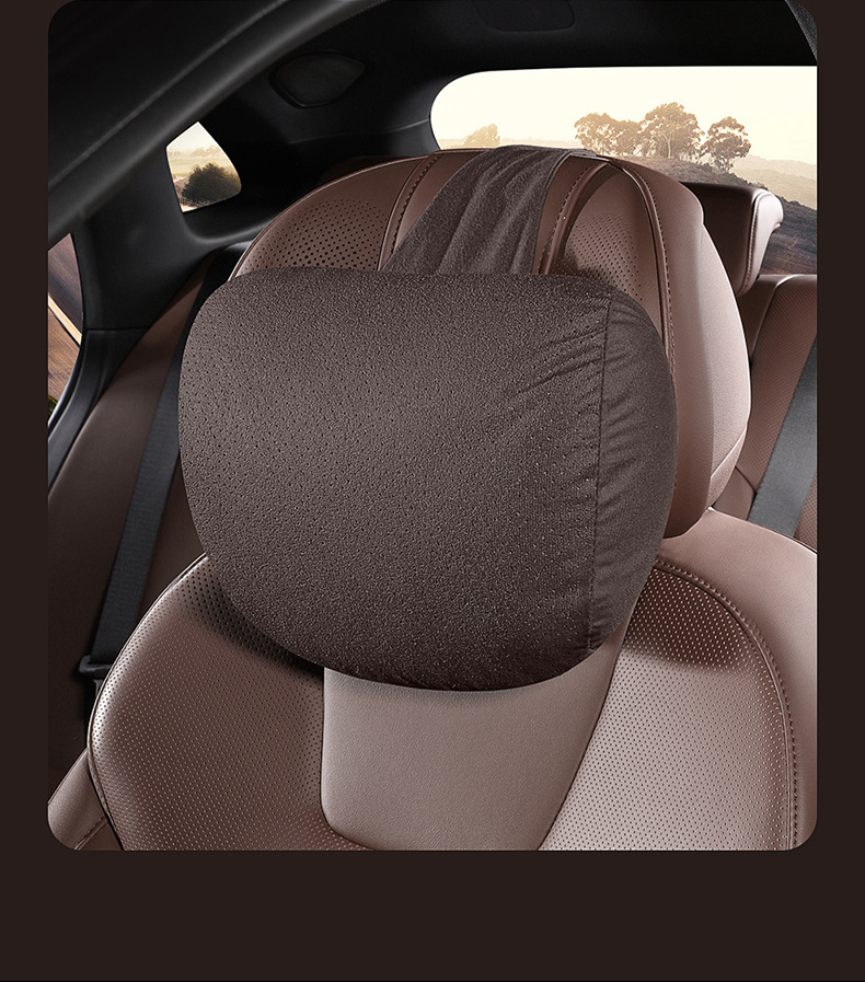 Car Headrest Vertical Binding Punching Breathable Car Headrest Soft Plaid Headrest Factory Direct Dropshipping