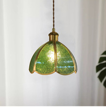 中古美式北欧蒂凡尼黄铜胡桃木餐厅卧室床头吧台书房民宿吊灯