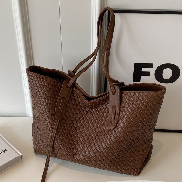 Woven Shoulder Bag For Women Large Capacity Versatile Tote Handbag_voghion.com