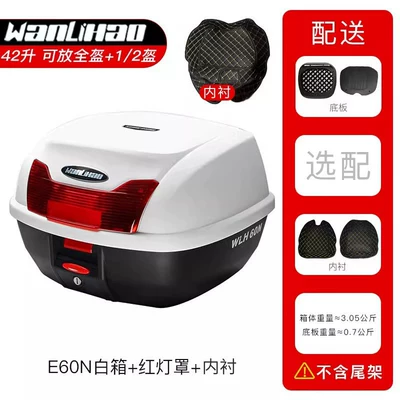 Motorcycle trunk: 150Cc Storage Rack, Scooter - e60n-white-box-red-lampshade-lining-42l