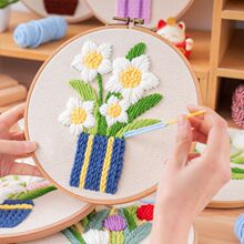 DIY刺绣材料毛线立体简单绣花花卉新手结婚礼物手工自绣布艺直销