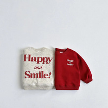 韩版ins中小童装字母休闲棉卫衣儿童秋冬季潮搭圆领秋天跨境童装