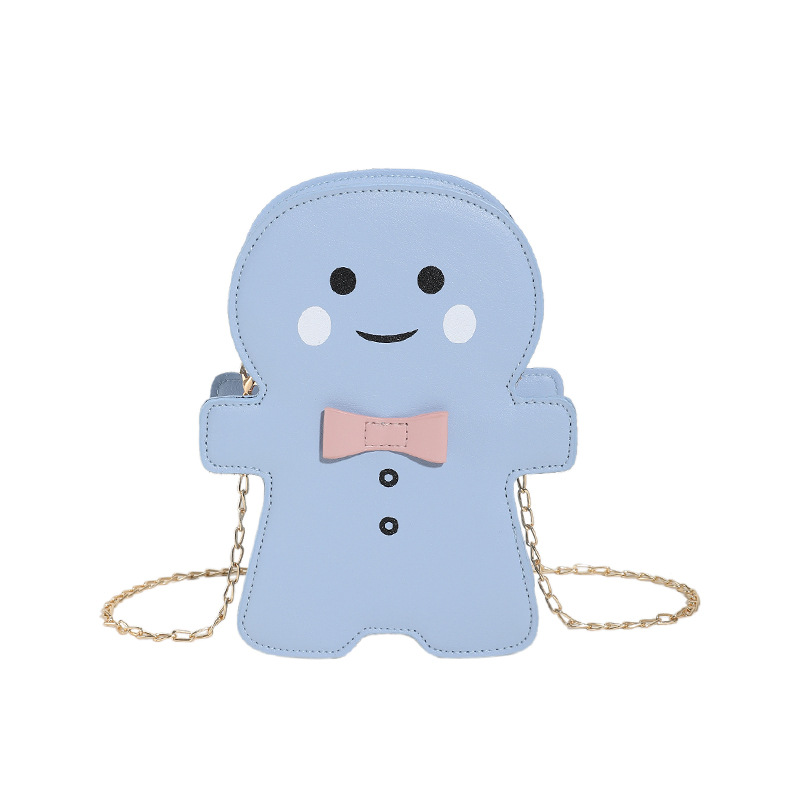 Bolso de hombro de moda simple 2024 invierno nuevo lindo muñeco de nieve de dibujos animados bolso de nicho cadena de horno oblicuo