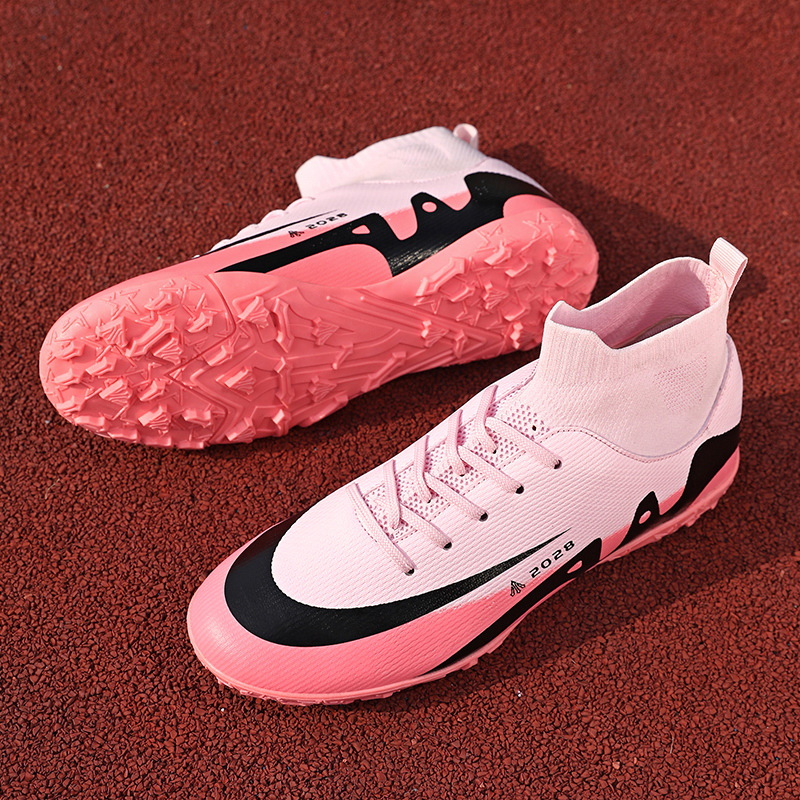 Zapatos de fútbol transfronterizos de alto nivel, zapatos de fútbol de clavos largos para hombres y mujeres, zapatos de entrenamiento de clavos para estudiantes jóvenes, comercio exterior al por mayor