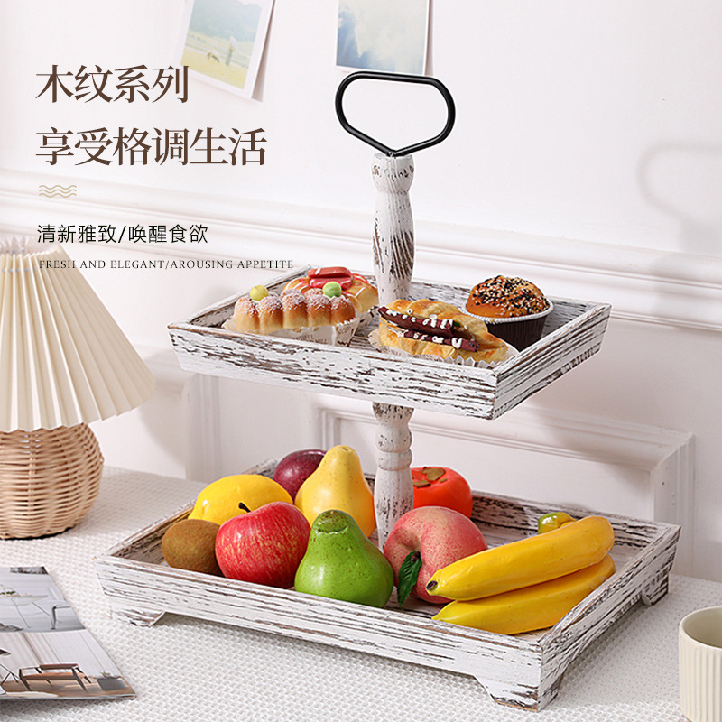 Exhibidor de Madera Maciza para Postres y Frutas image 5