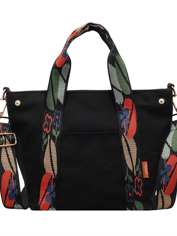 Bolsa de lona de clase de estudiantes universitarios, bolsa de hombro de moda de gran capacidad, bolsa de transporte universal, bolsa de bolsas de bento casuales.
