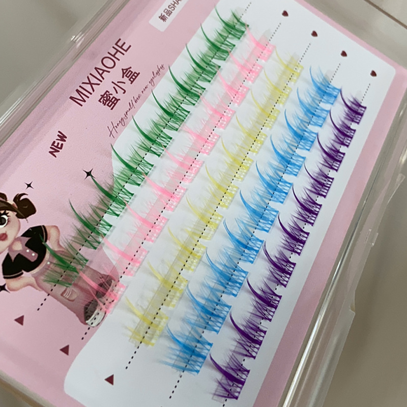 Caja de miel color pestañas postizas segmentadas trilogía perezosa rizado natural COS maquillaje creativo pestañas cómicas
