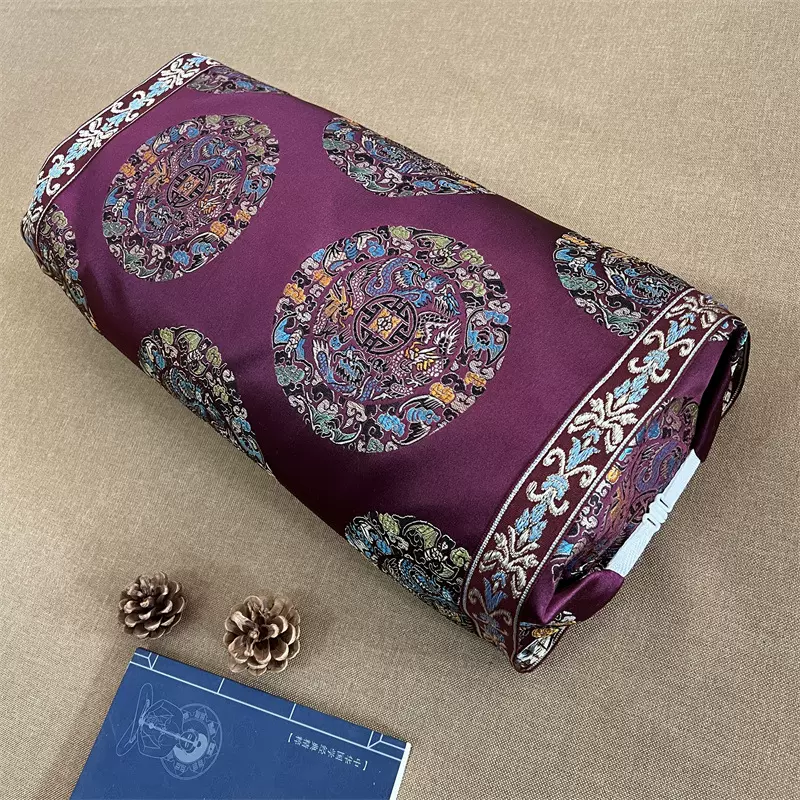 锦缎宫廷枕荞麦壳柏籽壳花椒籽单人枕芯枕套艾草枕柏壳硬大人枕头