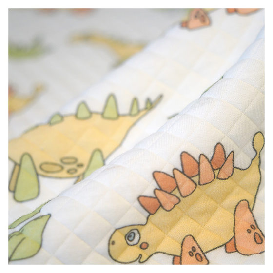 320g diamond-shaped Plaid air sandwich fabric printing class a pure cotton baby fabric baby jumpsuit digital printing