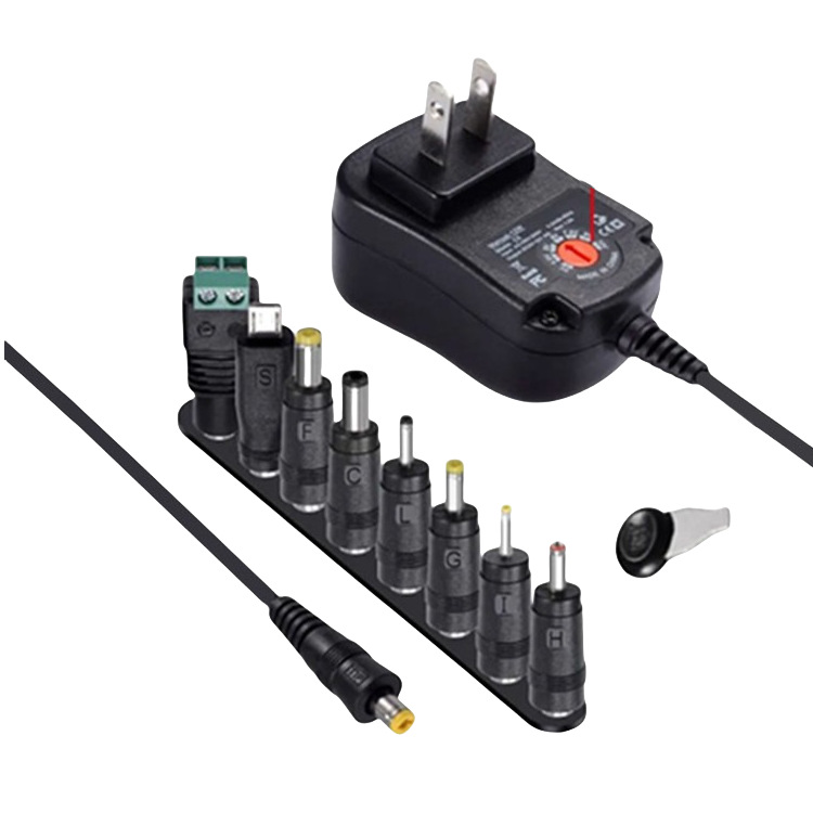 Fuente de alimentación ajustable 3V-12V adaptador 30W cargador de energía multifunción adaptador de corriente 8DC cabeza