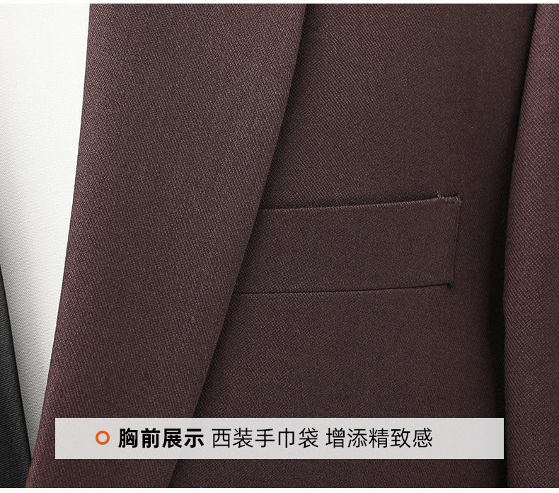 Bộ vest nam pha len dáng ôm, áo vest một hàng cúc cổ bẻ phẳng, quần xẻ tà sau giữa — Màu nâu Mocha chi tiết 22