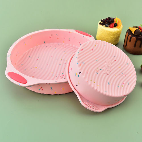 Wholesale round silicone cake mold three-piece set household baking baking pan oven utensils DIY cake mold