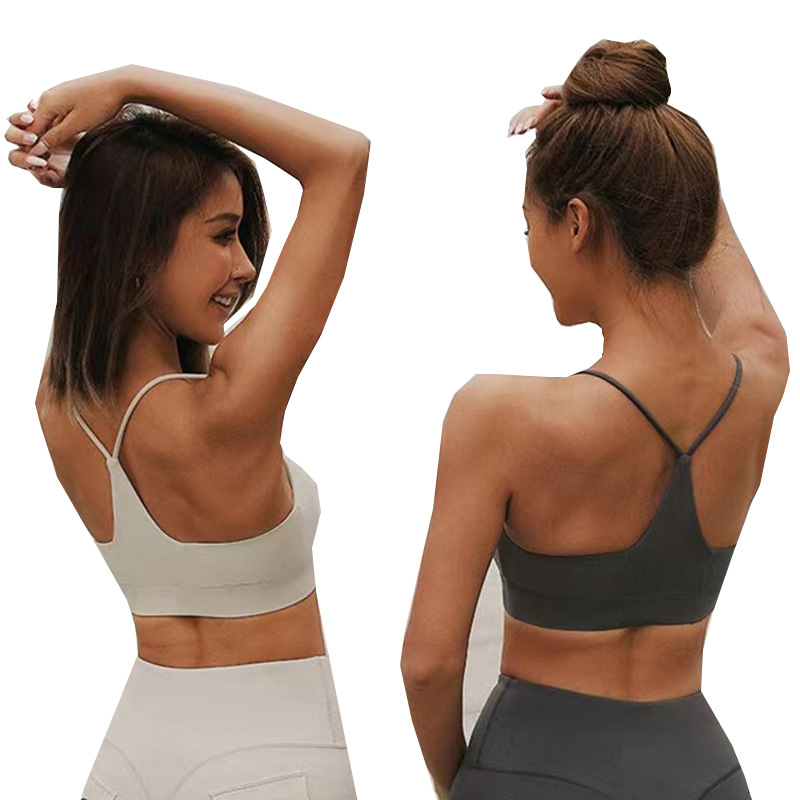 Comercio exterior belleza espalda envuelta pecho a prueba de golpes deportes yoga Chaleco de las mujeres de secado rápido alto elástico con almohadilla en el pecho Honda sujetador entrega de una pieza
