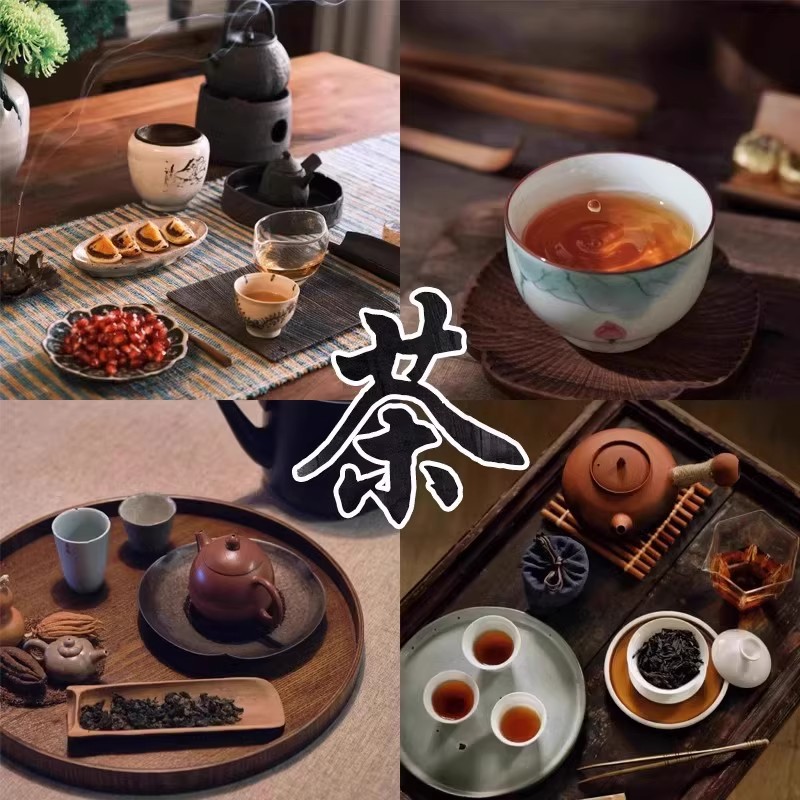 Nueva mesa de té de estilo chino combinación de mesa de té de tabla grande de balcón doméstico mesa de té de oficina simple pierna de madera sólida mesa de té