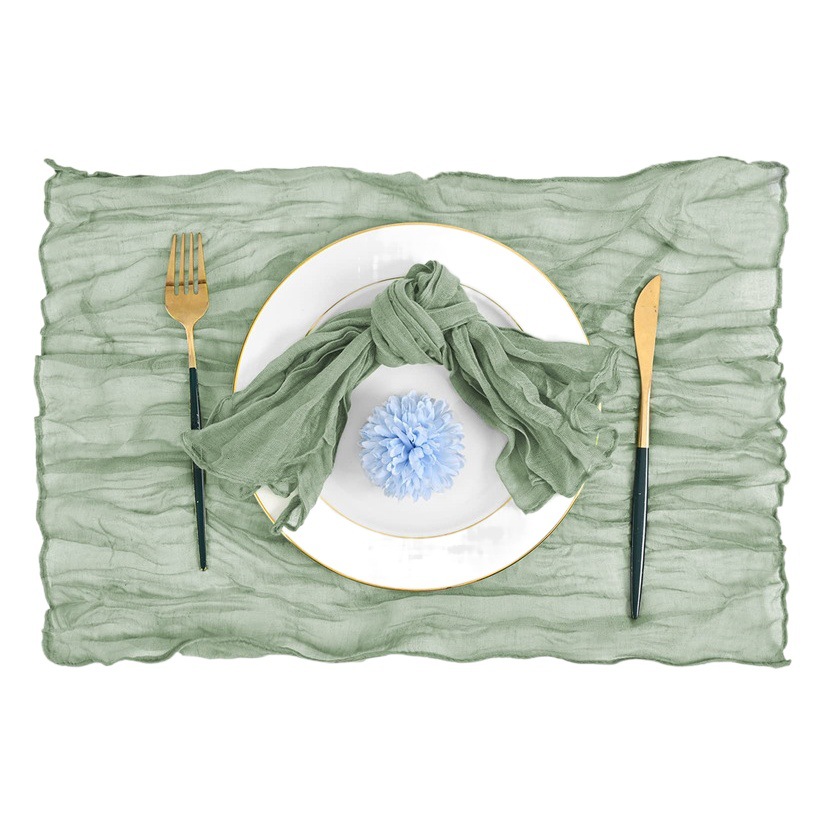 Servilleta plisada de seda país bohemio mesa de tela decoración boda fiesta de noche partido servilleta placemat al por mayor