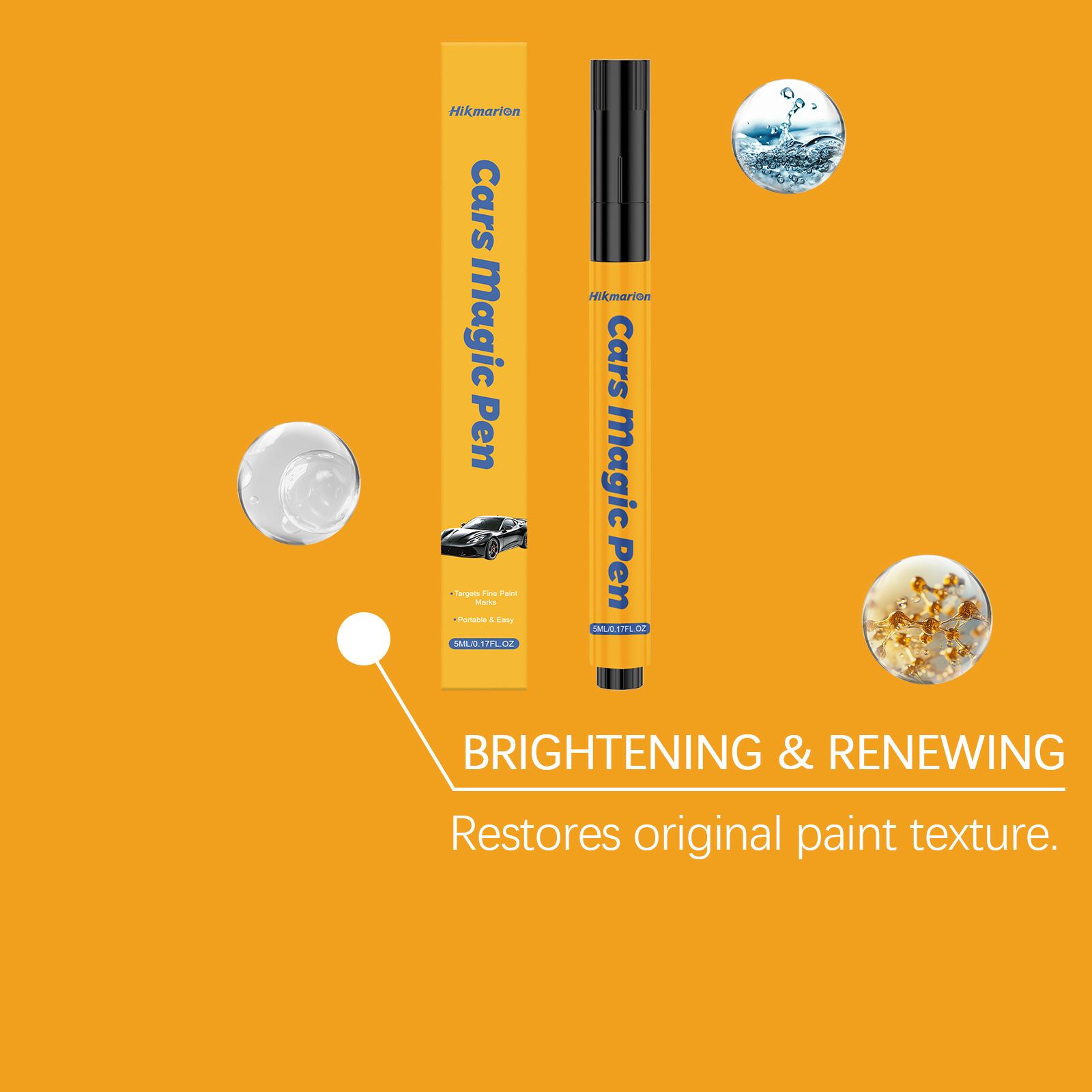 Hikmarion car scratch pen covers paint scratches, providing a simple and easy way to repair them without damaging the original paint