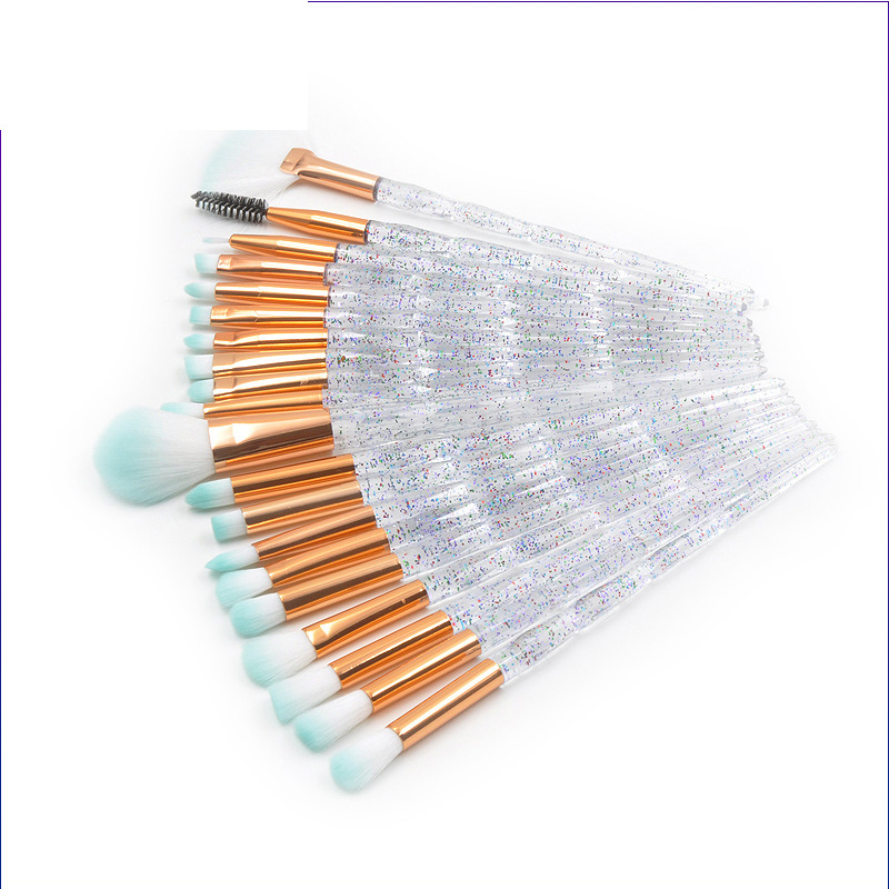 Lady Artificial Fiber Plastic Plastic Handle Makeup Brushes 1 Set display picture 4