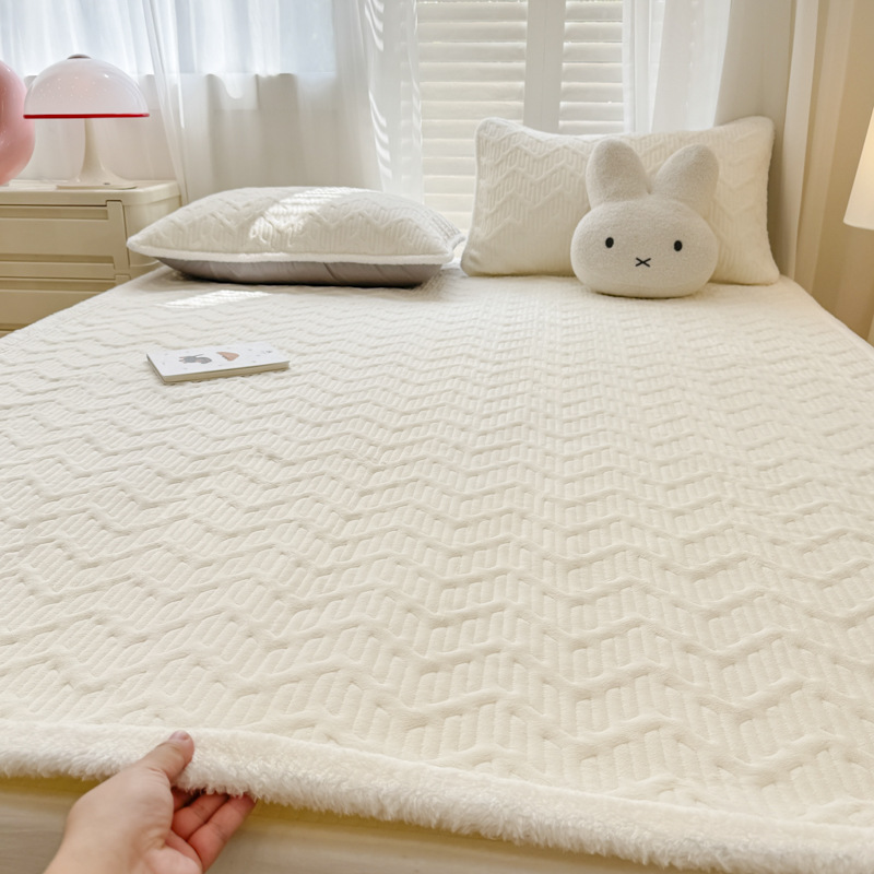 2024 Autumn and Winter New Milk Velvet Warm Cotton Mattress Thickened Plus Velvet Bed Mattress Autumn and Winter Milk Velvet Bed Pad