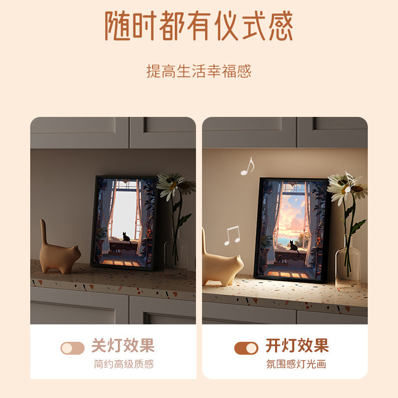アルミ合金壁画オーディオ絵画 Bluetooth スピーカーライト絵画お土産フォトフレーム吊り絵画リビングルームハイエンド装飾絵画|undefined