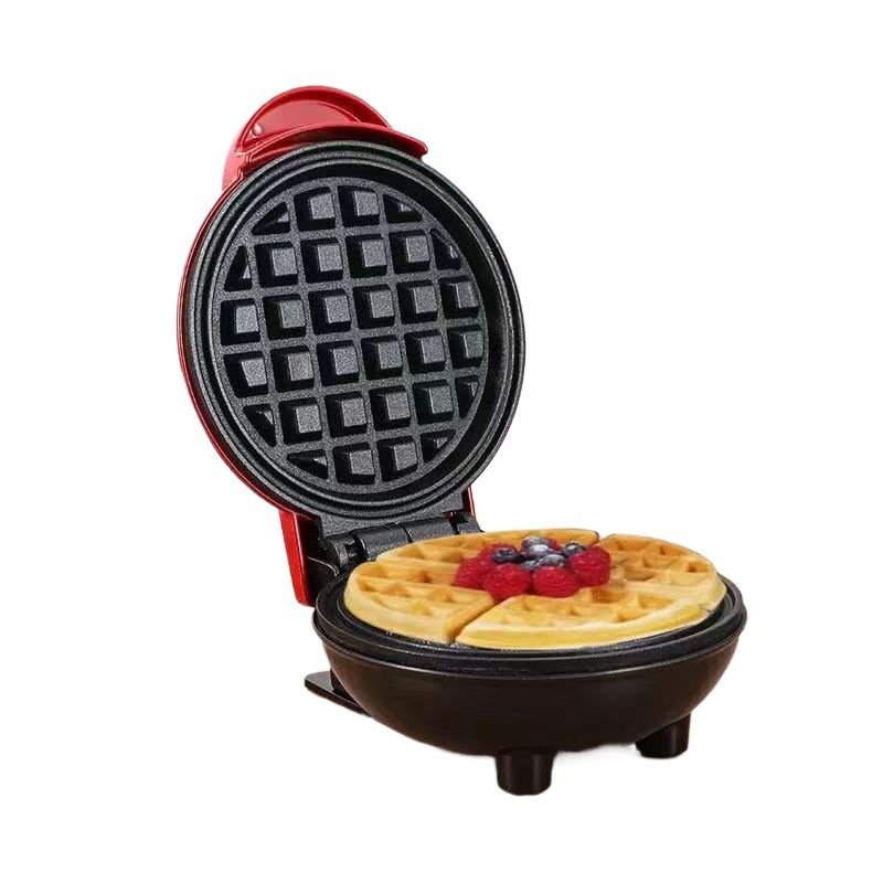 Mini máquina de waffle mini doméstica mini abrasivo funcional comercial máquina de muffle pequeña doble cara calentada galleta de pastel eléctrica