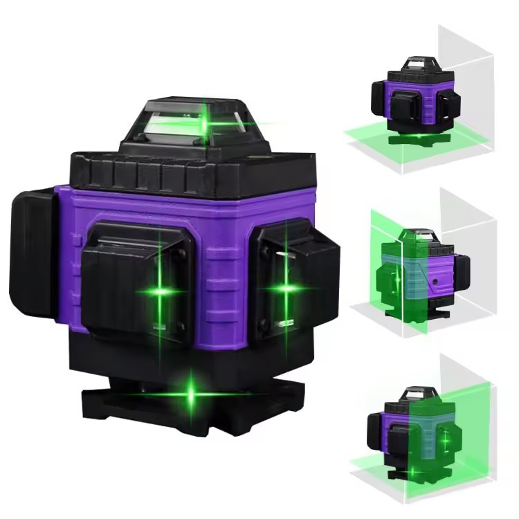 4D绿线整平机室内地面360度自动调平16线激光水准仪水平仪