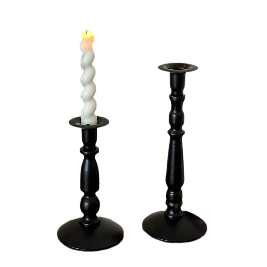 Cross-border ins retro americano candelabro de hierro forjado atmósfera decoración de mesa de comedor columna romana candelabro largo