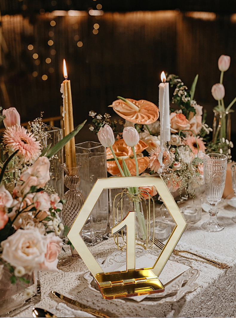 Acrylic Rose Gold Table Number