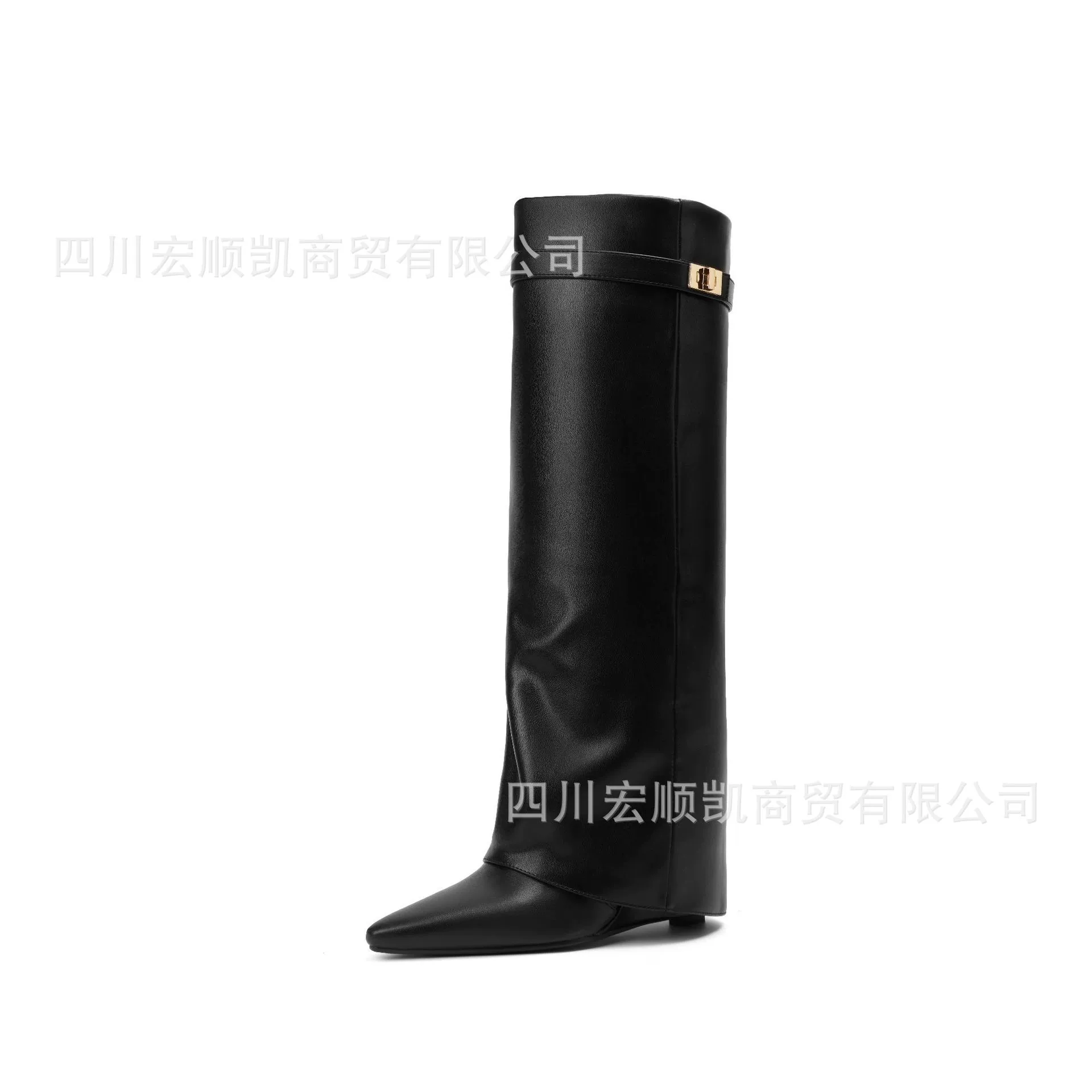 Lock, high trousers, high boots pointy toe, mid-length, plus size