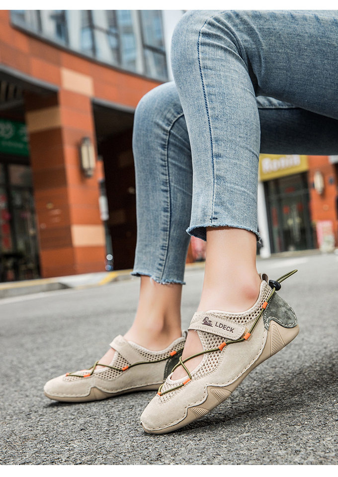 Giày thể thao unisex cỡ lớn, giày sneaker lưới thoáng khí mùa hè, đế bằng — 5816 Xanh cát, 5816 màu cát chi tiết 18