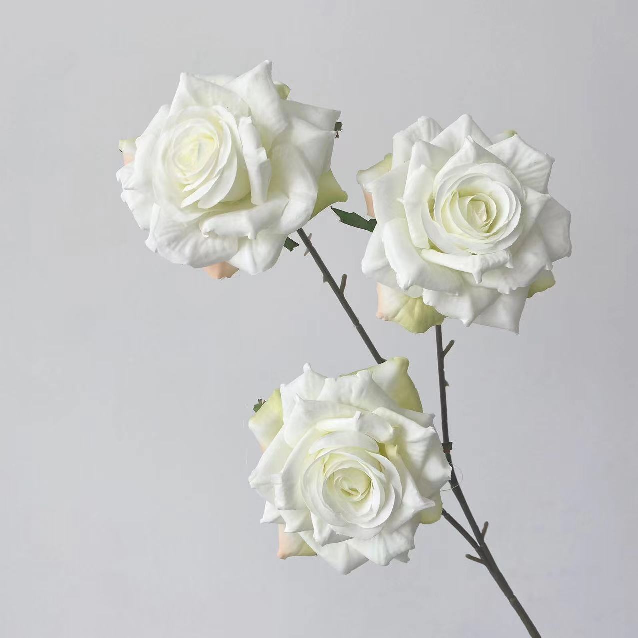 3-Head Cappuccino Wedding Hall Rose Waterfall Fake Background Wall Decoration Artificial Flower_voghion.com