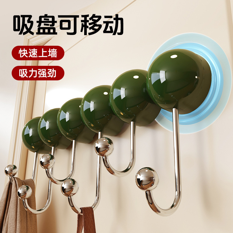 家庭用吸盤フック、パンチングなし、衣類や帽子の収納ラック、アンティークスタイルの強力なフック、洋服フック収納ラック|undefined