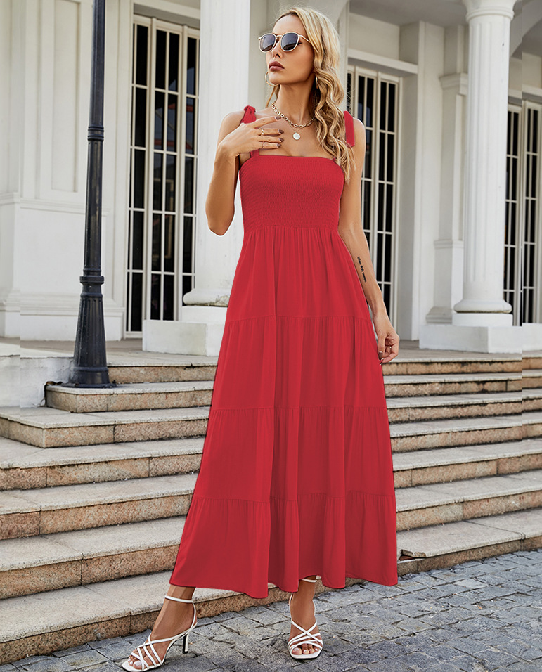 259g Weight Maxi Long Dress Dress Length Type Sleeveless Sleeve Length Regular Dress Dresses Type Regular Sleeve Sleeve Type Polyester Fabric Type High Waist Waist Line Daily Occasion Strap Neckline Regular Fit Fit Type Printing, Polka Dots Pattern Summer, Spring Season Women's Gender Elegant Style Wholesale Women's Elegant Printing Polka Dots Daily Strap Sleeveless Regular Dress 22