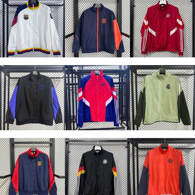 New Barcelona Ac Manchester United Argentina Italy Retro New Waterproof Windbreaker Jacket